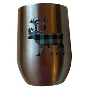 Moose Black Buffalo Check Insulated Stainless Cocktail Hunters Cup w/ Lid Gift